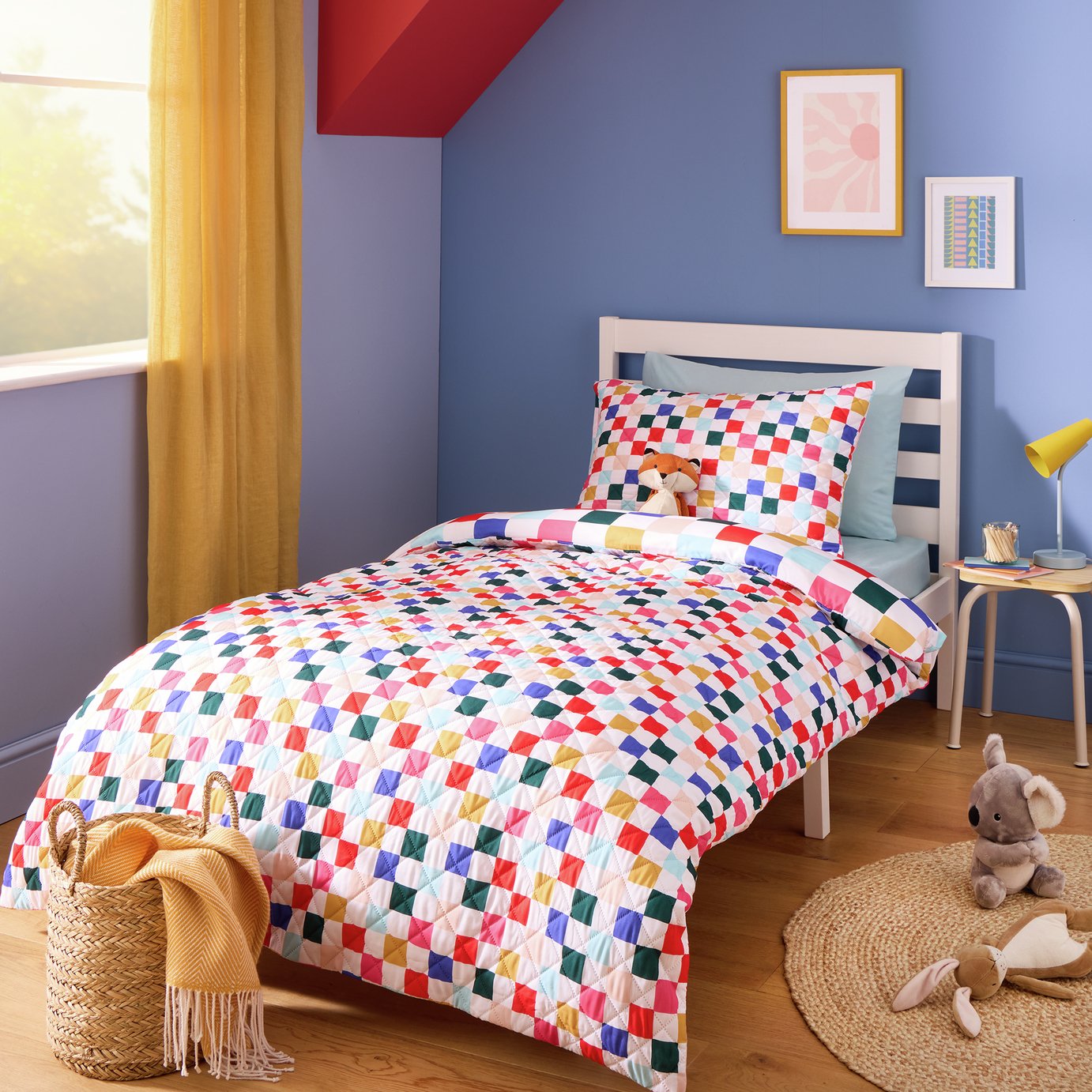 Argos Home Kids Checkerboard Pinsonic Bedding Set - Single
