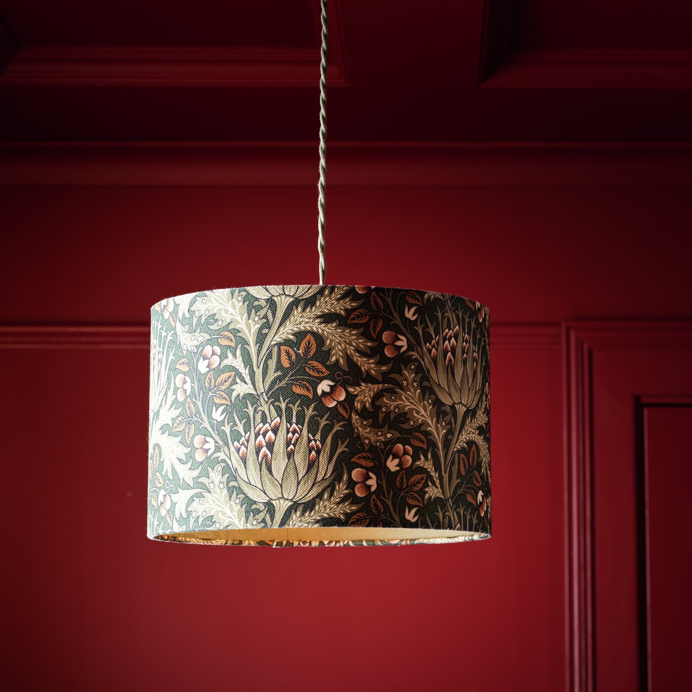 Habitat x Morris & Co. Artichoke Green Easy Fit Lampshade - 30cm