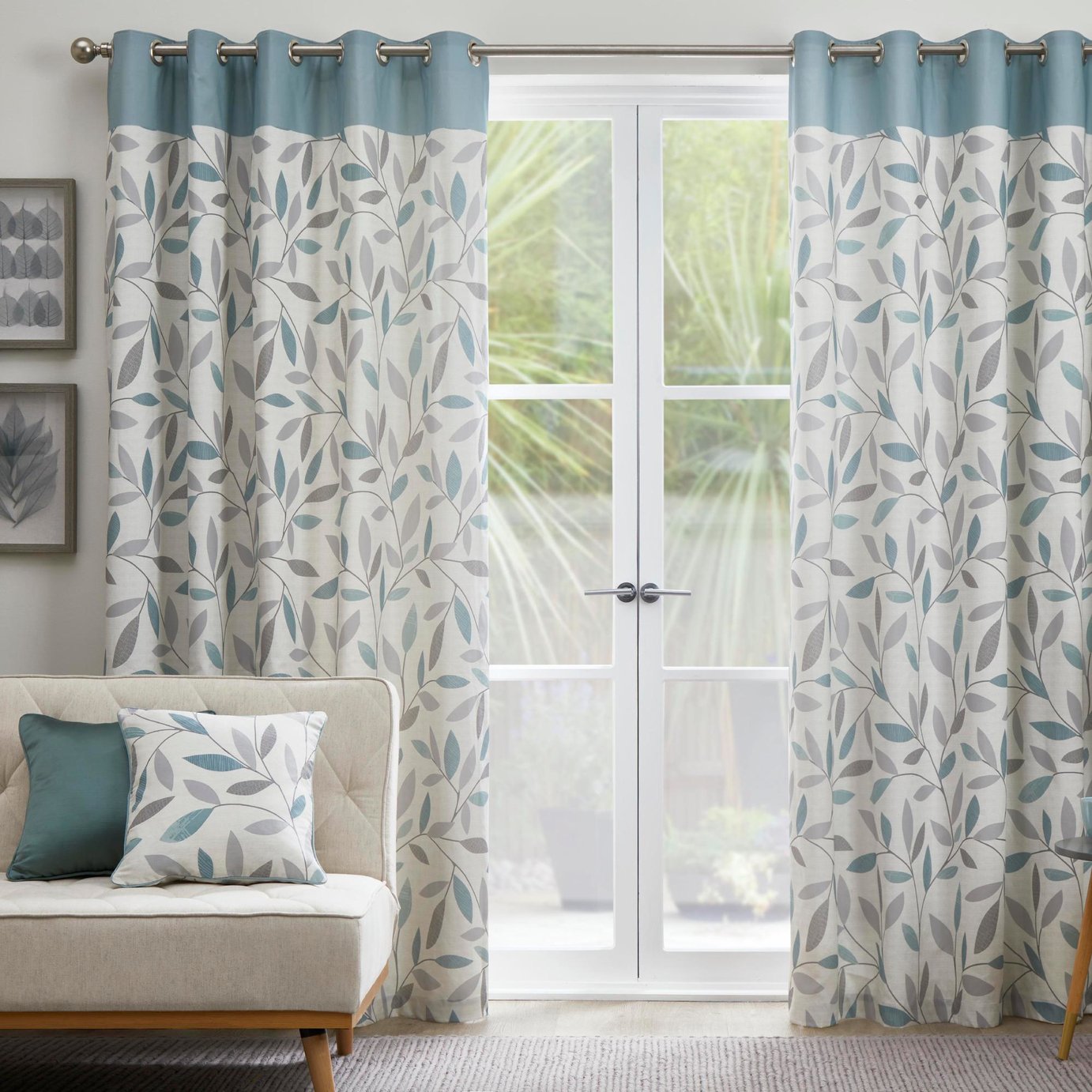 Fusion Beechwood Leaf Eyelet Curtains