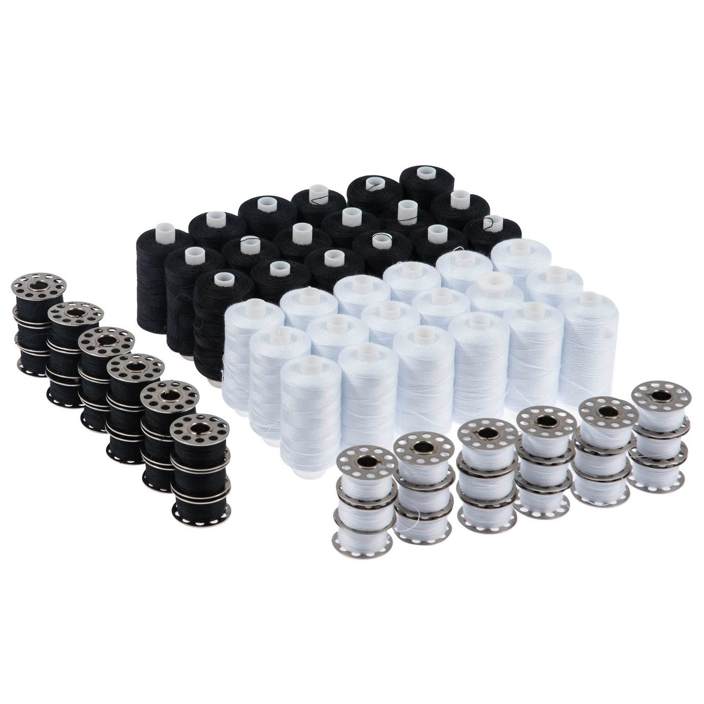 Trimits 36?Spool Polyester Thread and Bobbin Set - Black and White