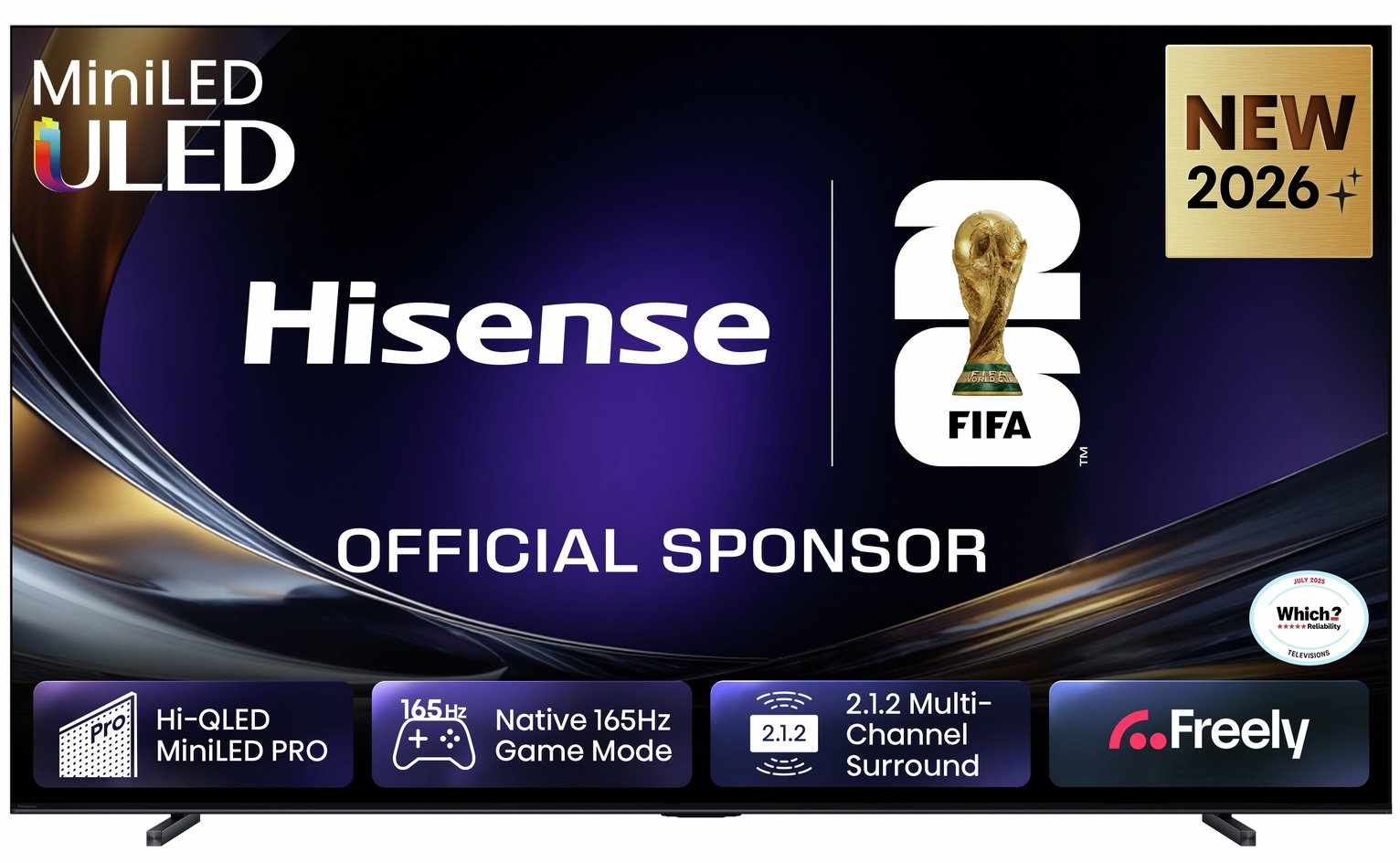 Hisense 100In 100U7STUK Smart Pro 4K UHD HDR MiniLED QLED Freeview TV