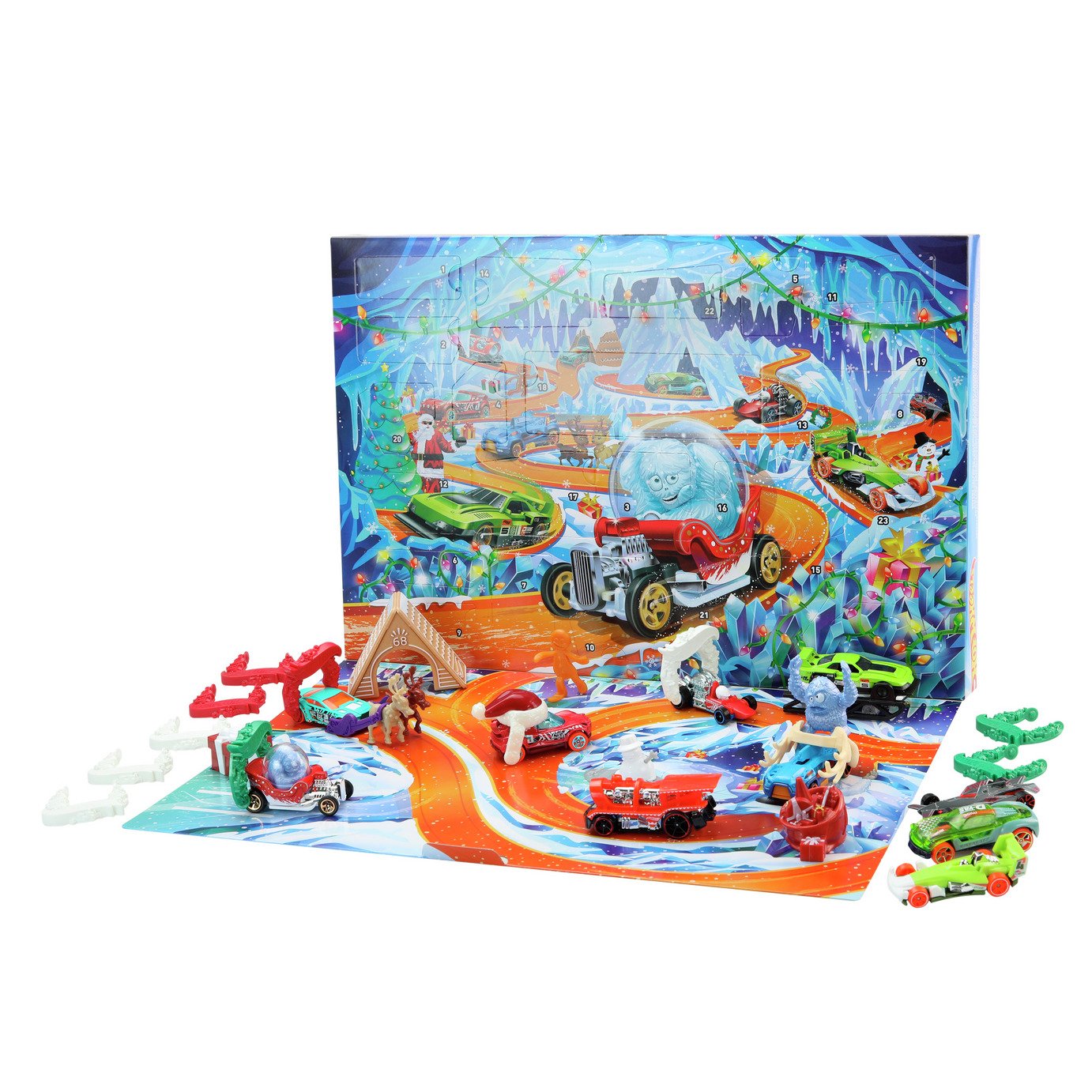 Hot Wheels 2026 Advent Calendar, 10 Toy Vehicles in 1:64 Scale