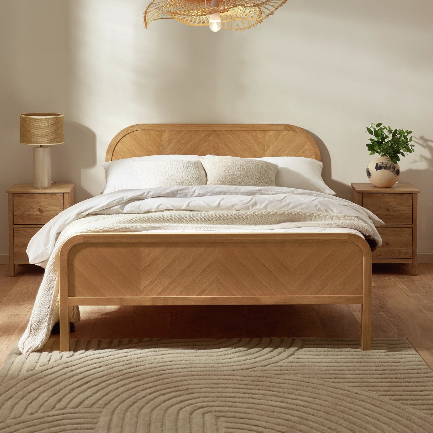 Julian Bowen Milo Kingsize Bed Frame - Light Oak
