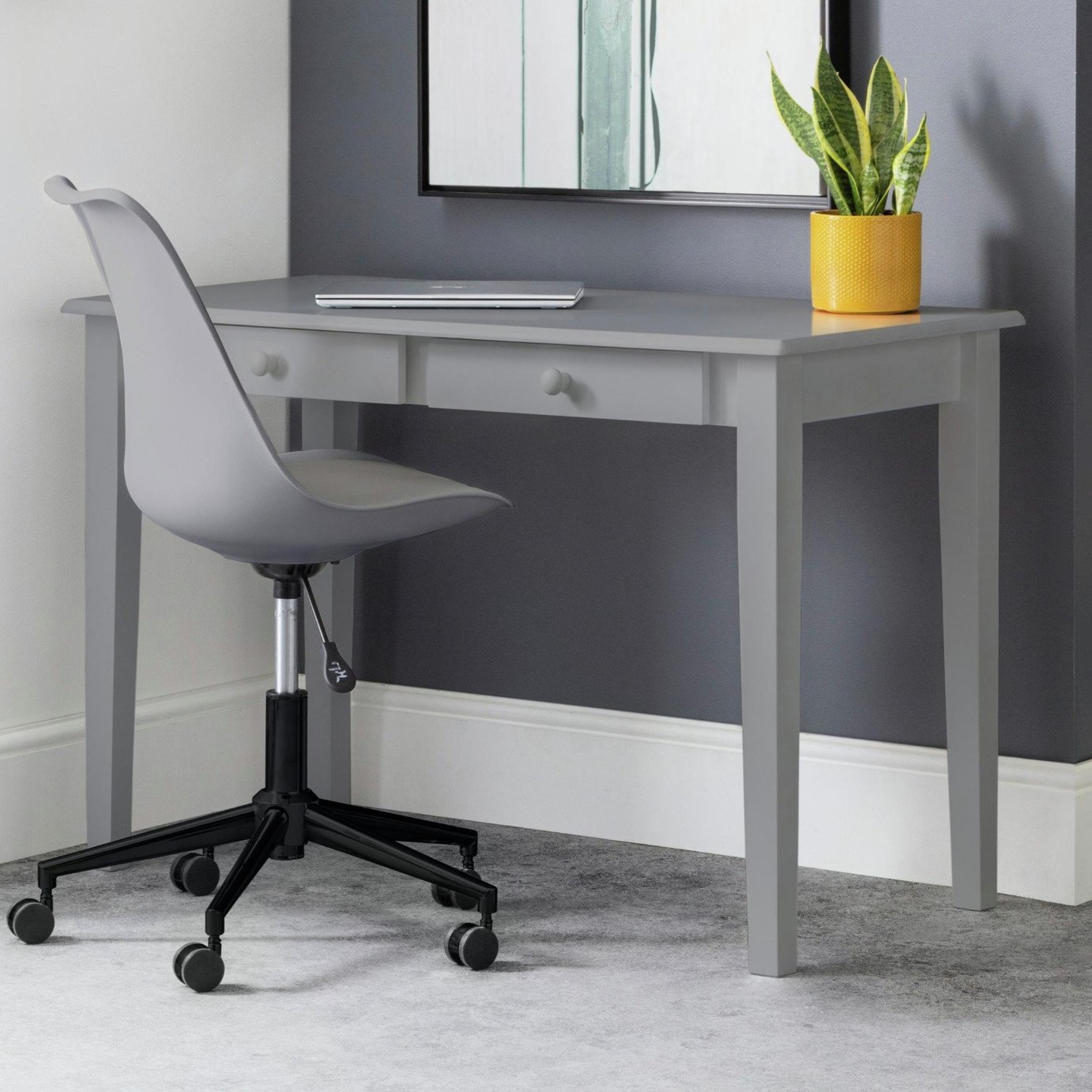 Julian Bowen Carrington 2 Drawer Desk - Grey