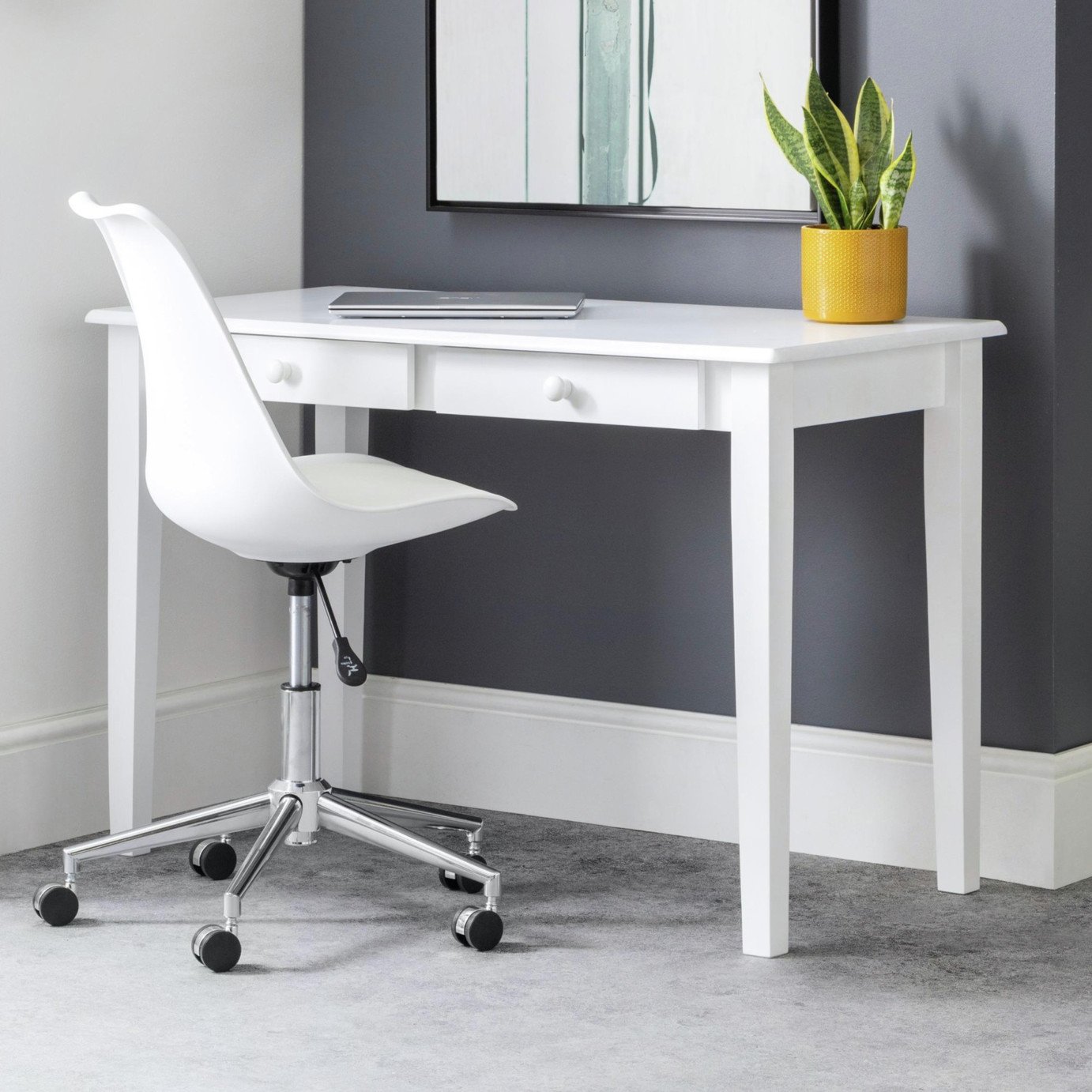 Julian Bowen Carrington 2 Drawer Desk - White