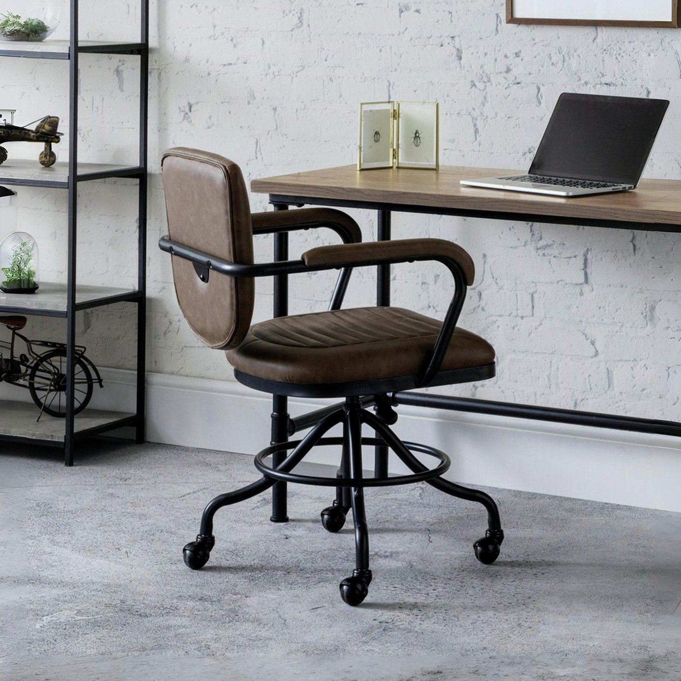 Julian Bowen Gehry Faux Leather Office Chair - Black And Brown