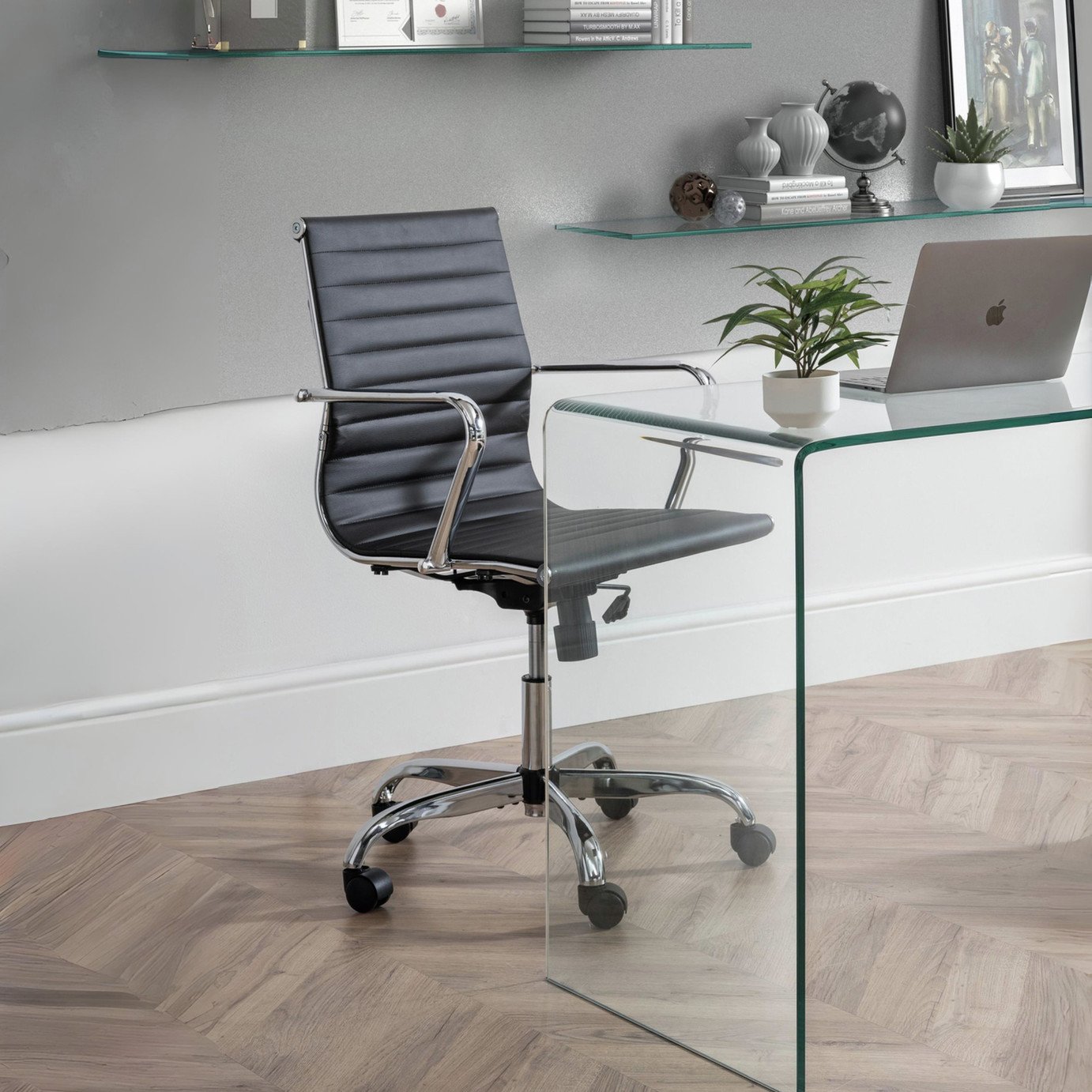 Julian Bowen Gio Faux Leather Office Chair - Black And Chrome