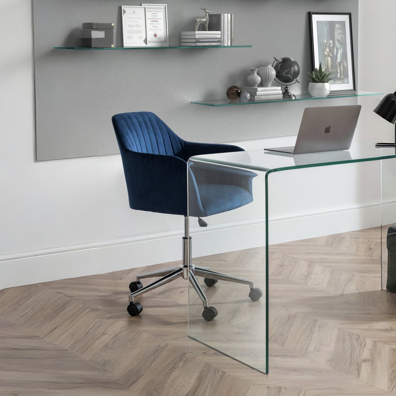 Julian Bowen Kahlo Fabric Office Chair - Blue