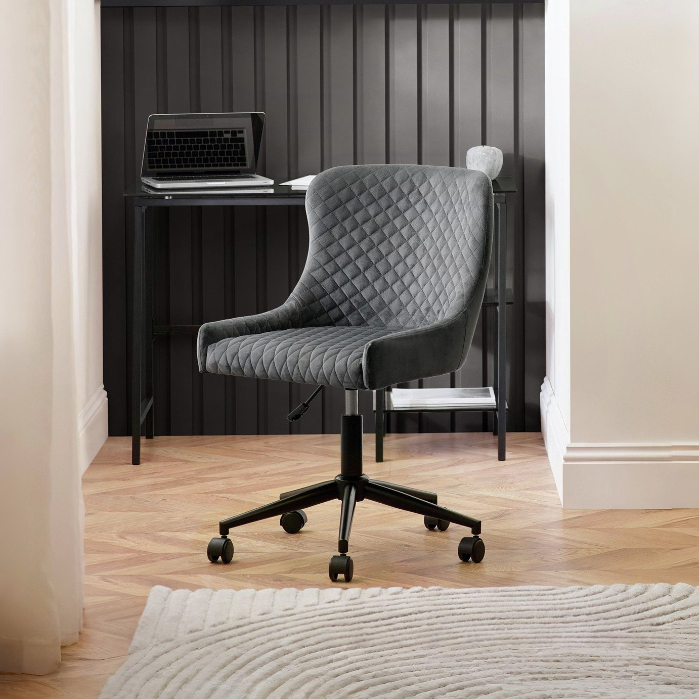 Julian Bowen Luxe Fabric Office Chair - Grey