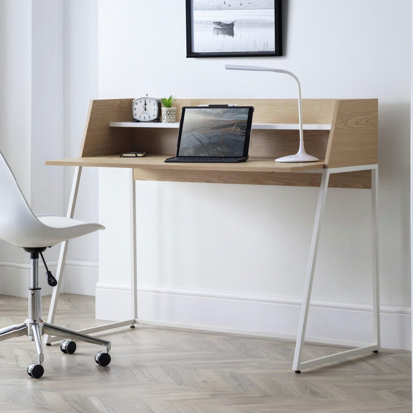 Julian Bowen Palmer Desk - White And Oak
