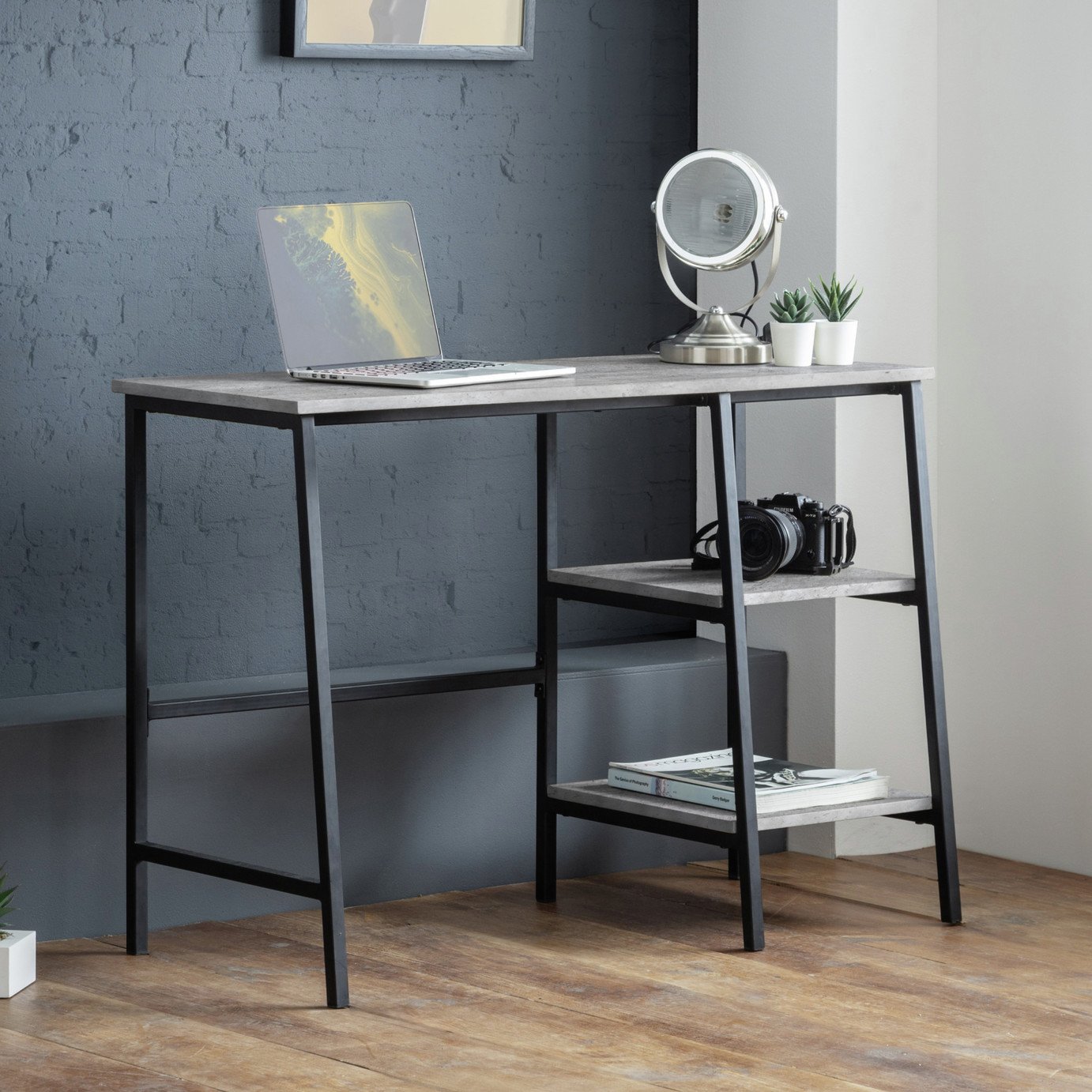 Julian Bowen Staten Desk - Black And Grey