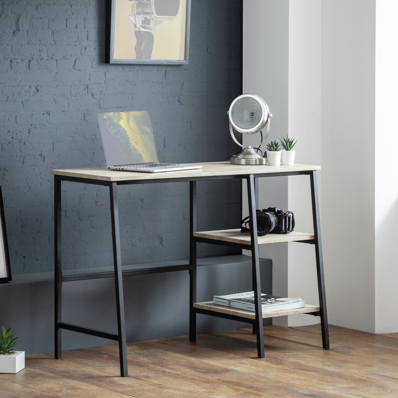 Julian Bowen Tribeca Desk - Black And Oak