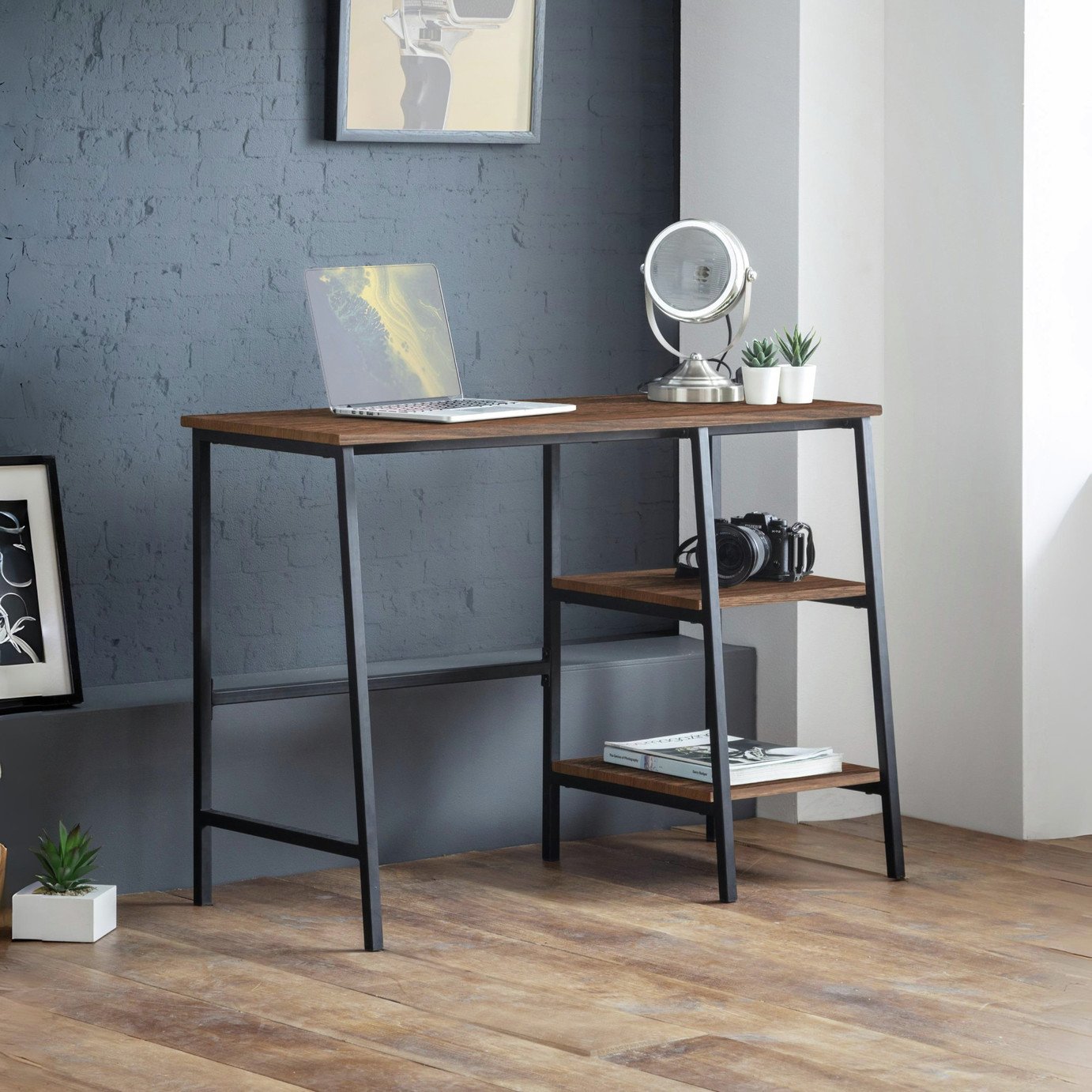 Julian Bowen Tribeca Desk - Black And Walnut