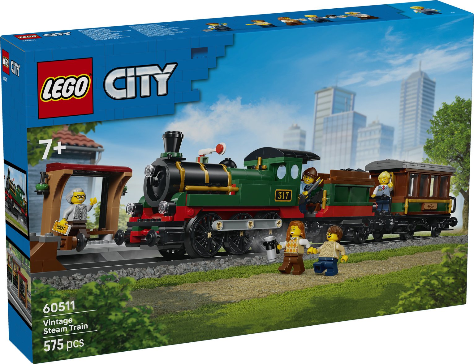 LEGO® City Vintage Steam Train - Toy Train Set Building Kit 60511 PREORDER