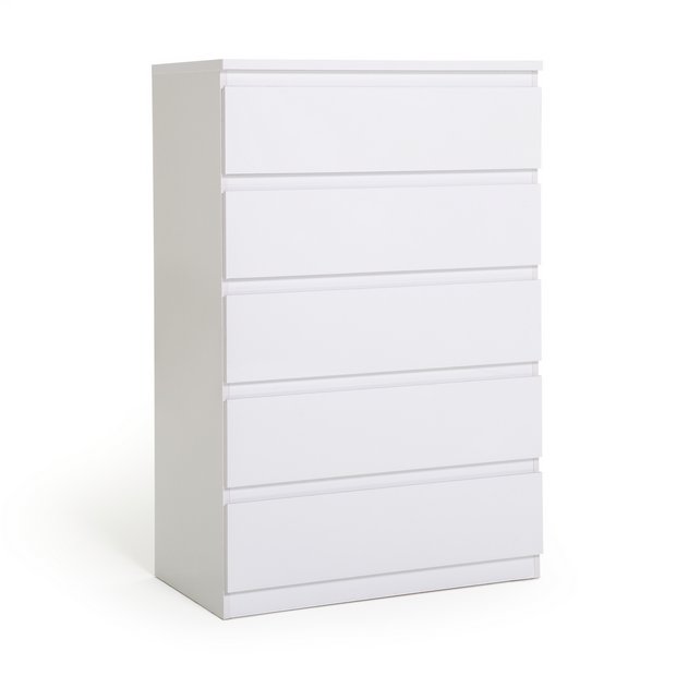 Buy Habitat Jenson Gloss 5 Drawer Chest - White | Chest of drawers | Argos