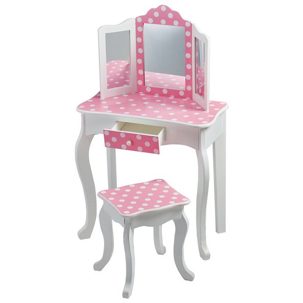 Buy Teamson Kids Gisele Polka Dot Vanity Table Stool Kids Dressing Tables Argos
