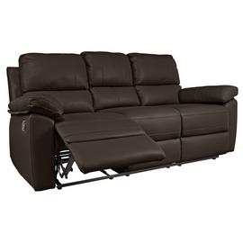 Argos Home Toby 3 Seat Faux Leather Recliner Sofa -Chocolate