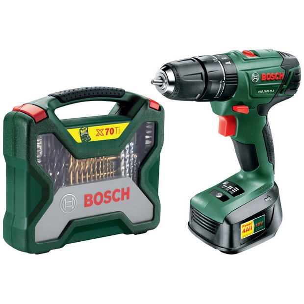 Buy Bosch Psb1800 Cordless Hammer Drill 70 Pce Drill Set 18v