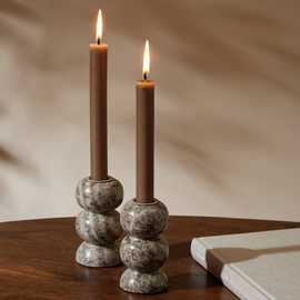 Habitat Marble Candle Holders - Set of 2