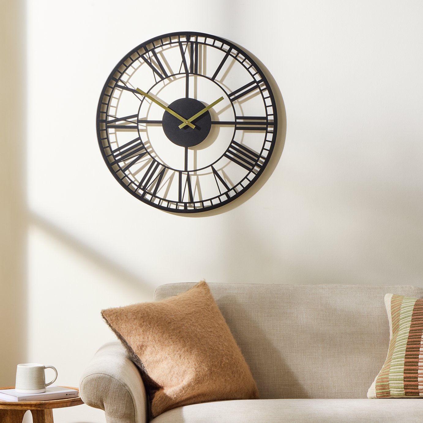 Argos Home Black Skeleton Wall Clock - Black