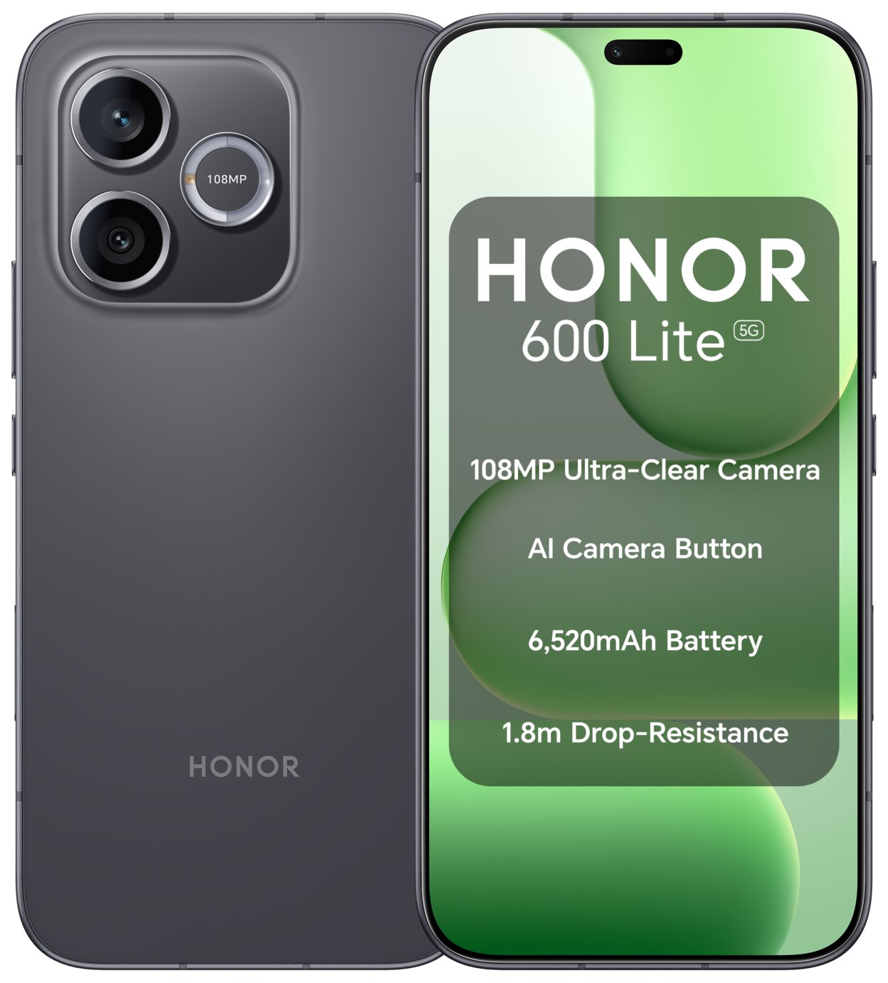 SIM Free HONOR 600 Lite 5G 256GB AI Mobile Phone - Velvet Black