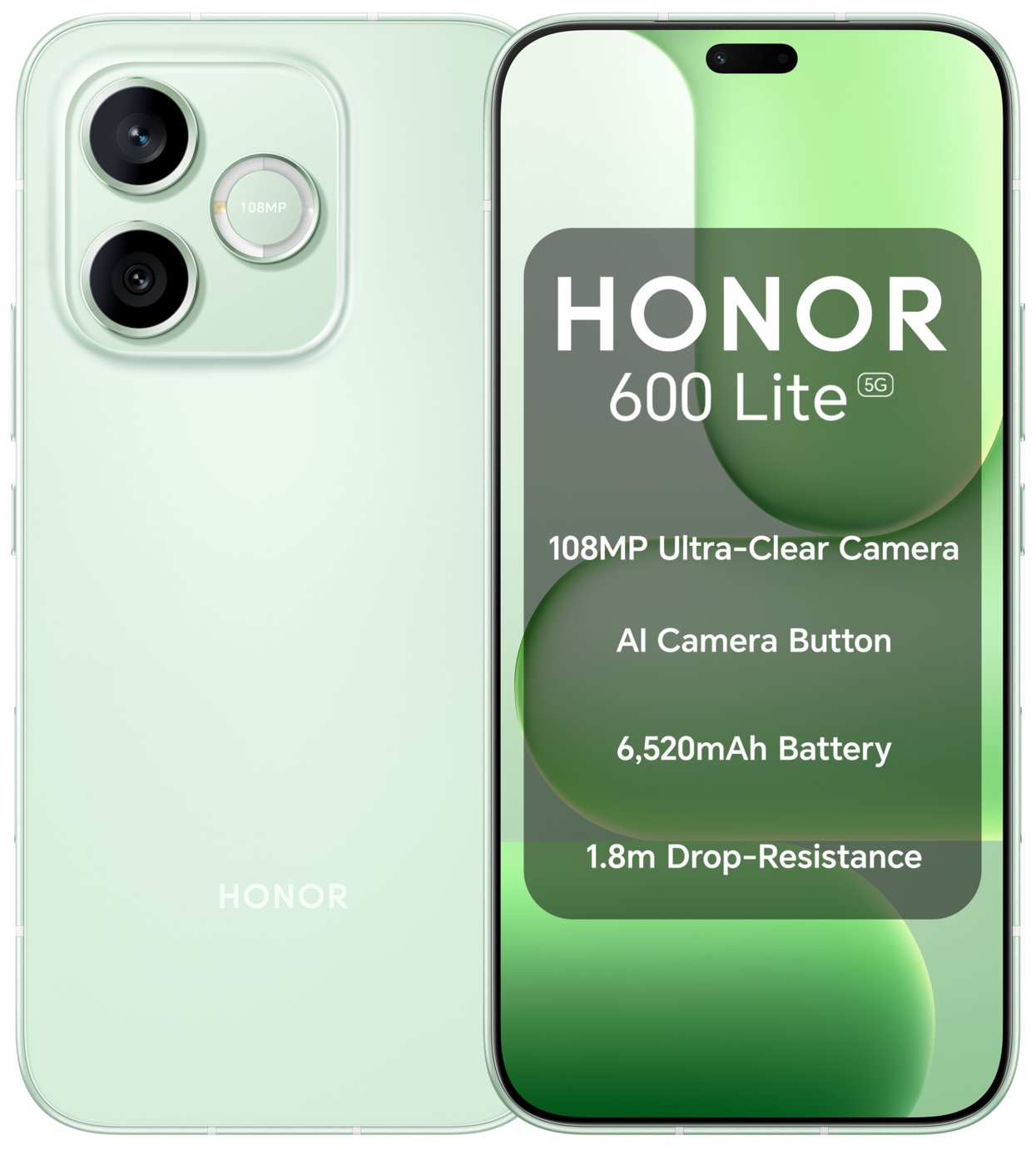 SIM Free HONOR 600 Lite 5G 256GB AI Mobile Phone - Sprout Green