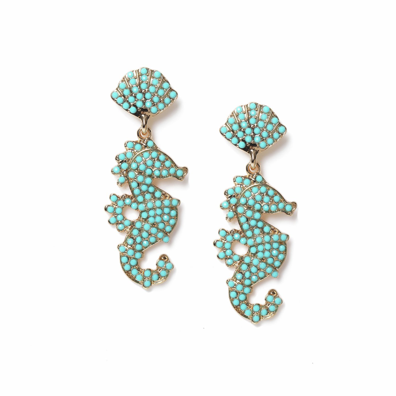 Freedom Beaded Seahorse Drop Earrings