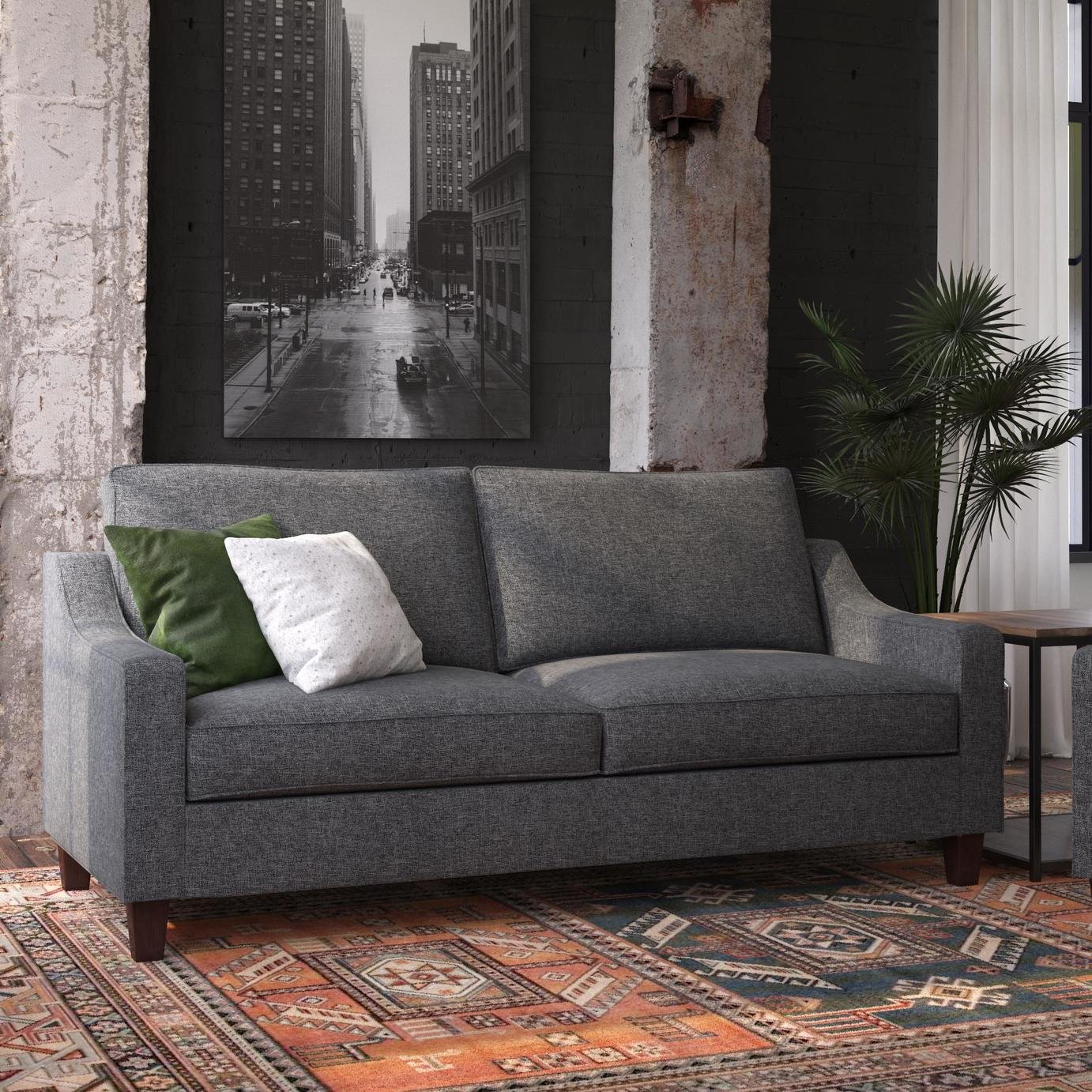 Dorel Luke Fabric 2 Seater Sofa - Grey