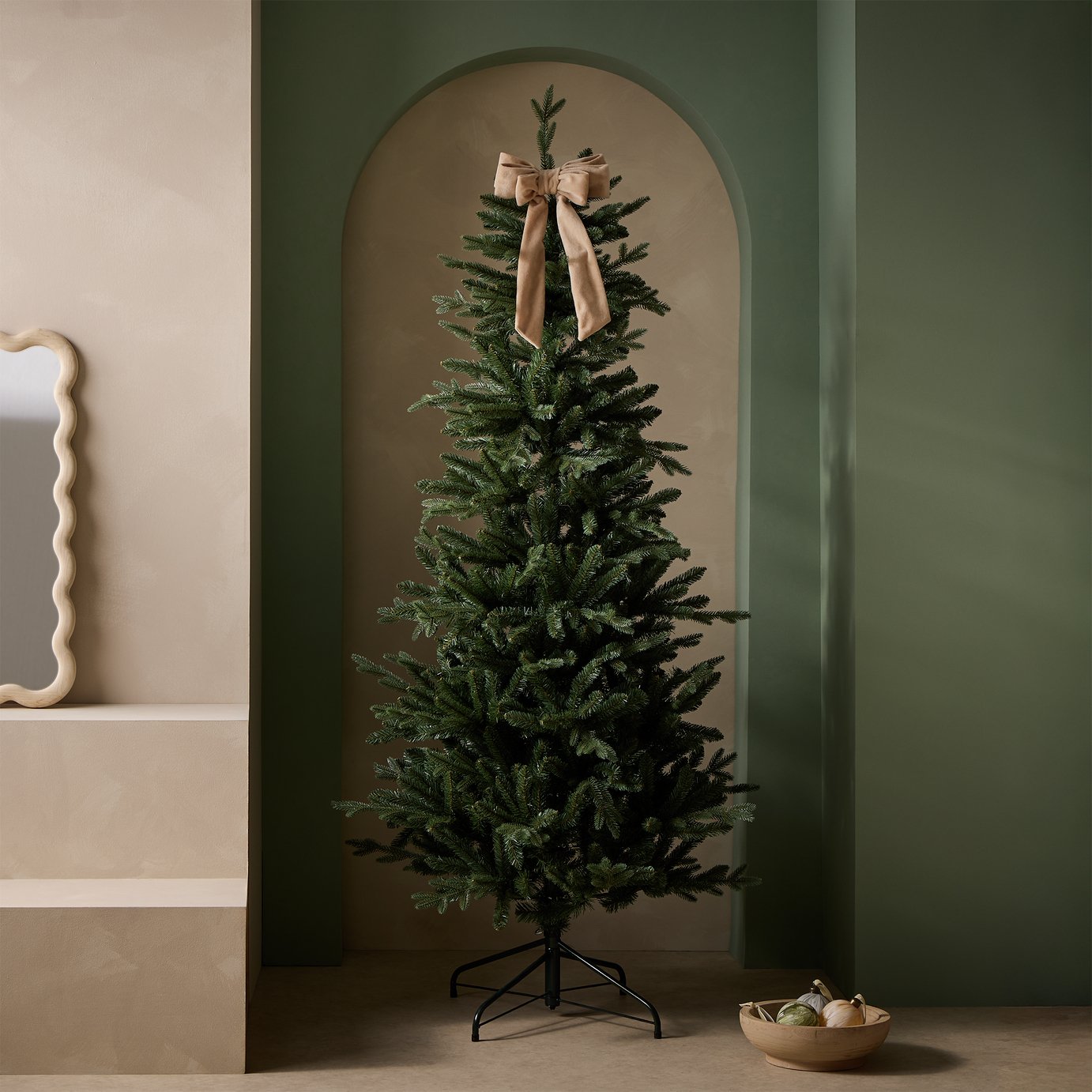 Habitat 6ft Green Natural Look Slim Christmas Tree