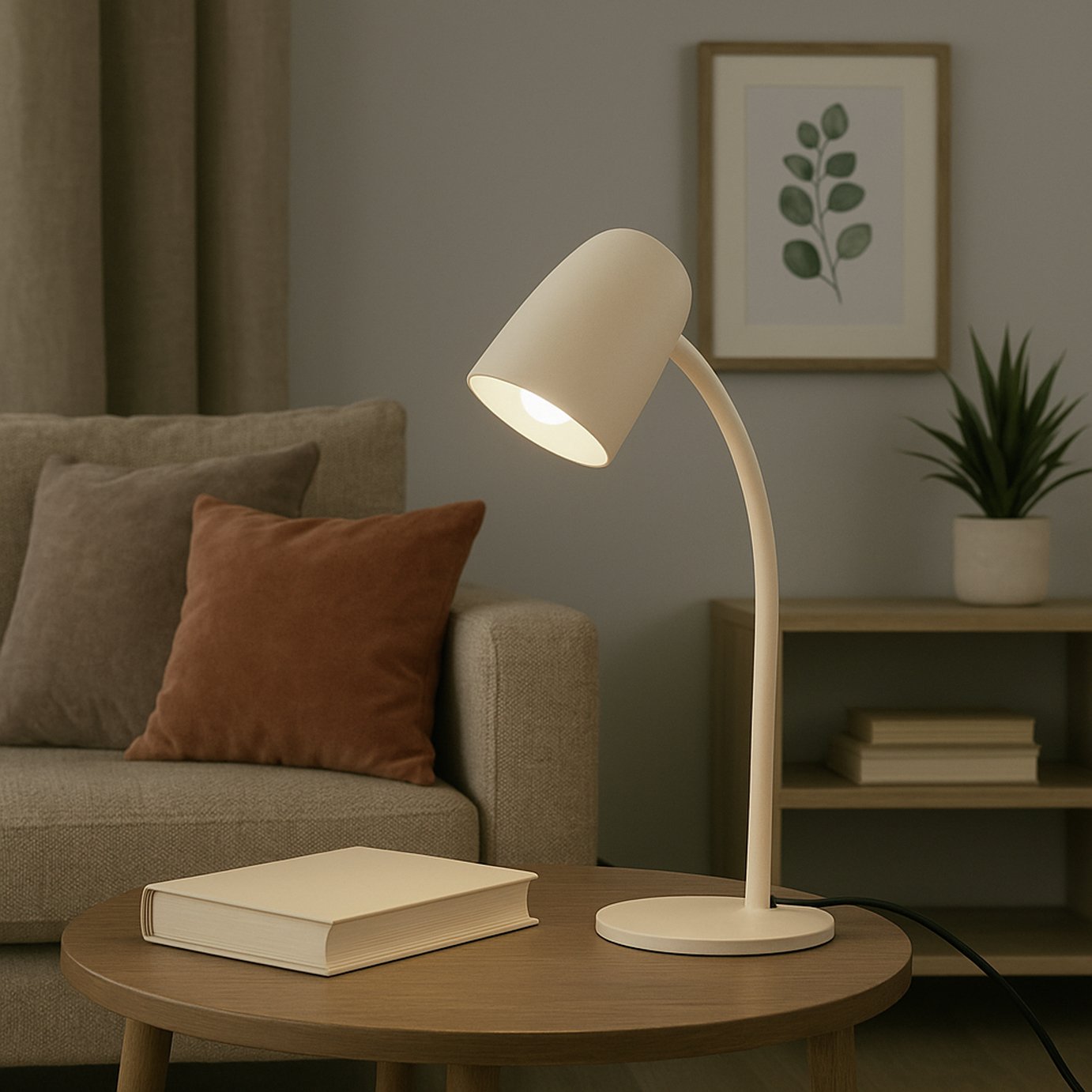 EGLO Carlo Modern Steel Flexible Desk Lamp - Sand