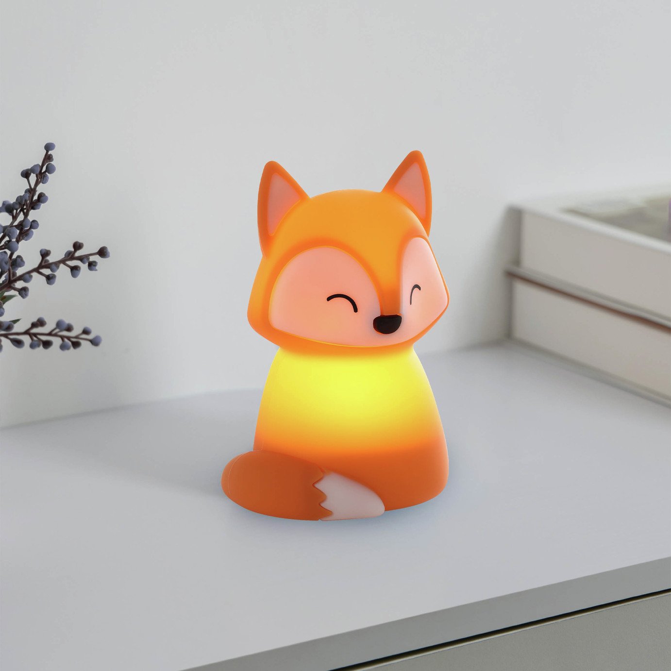 EGLO Castellino Kids LED Fox Colour Changing Night Light - Orange