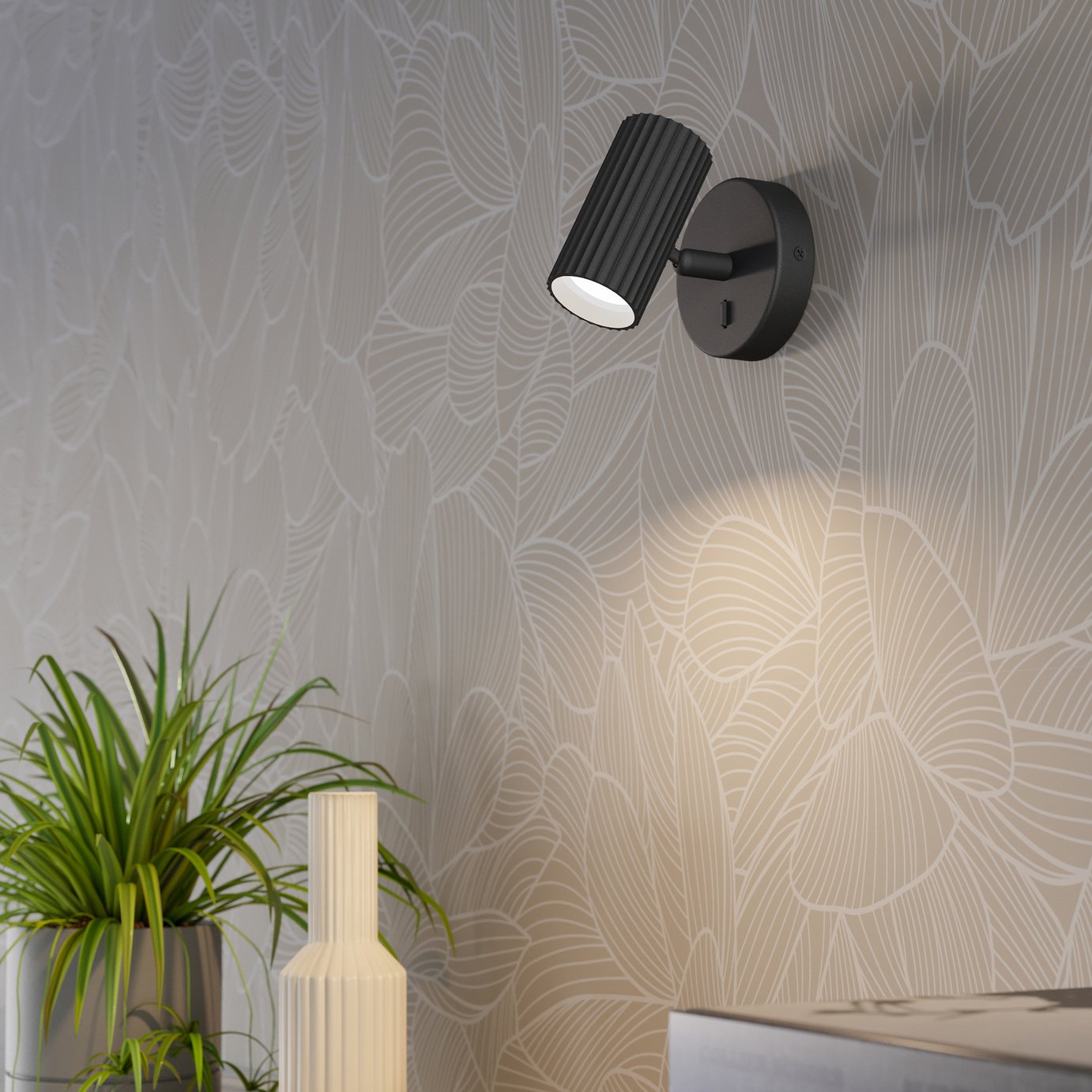EGLO Portillo Metal Wall Light - Black