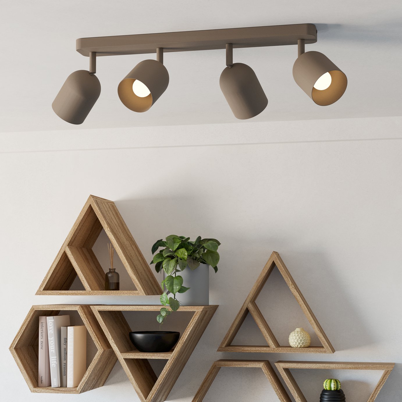 EGLO Tilston Steel 4 Light Spotlight - Sand