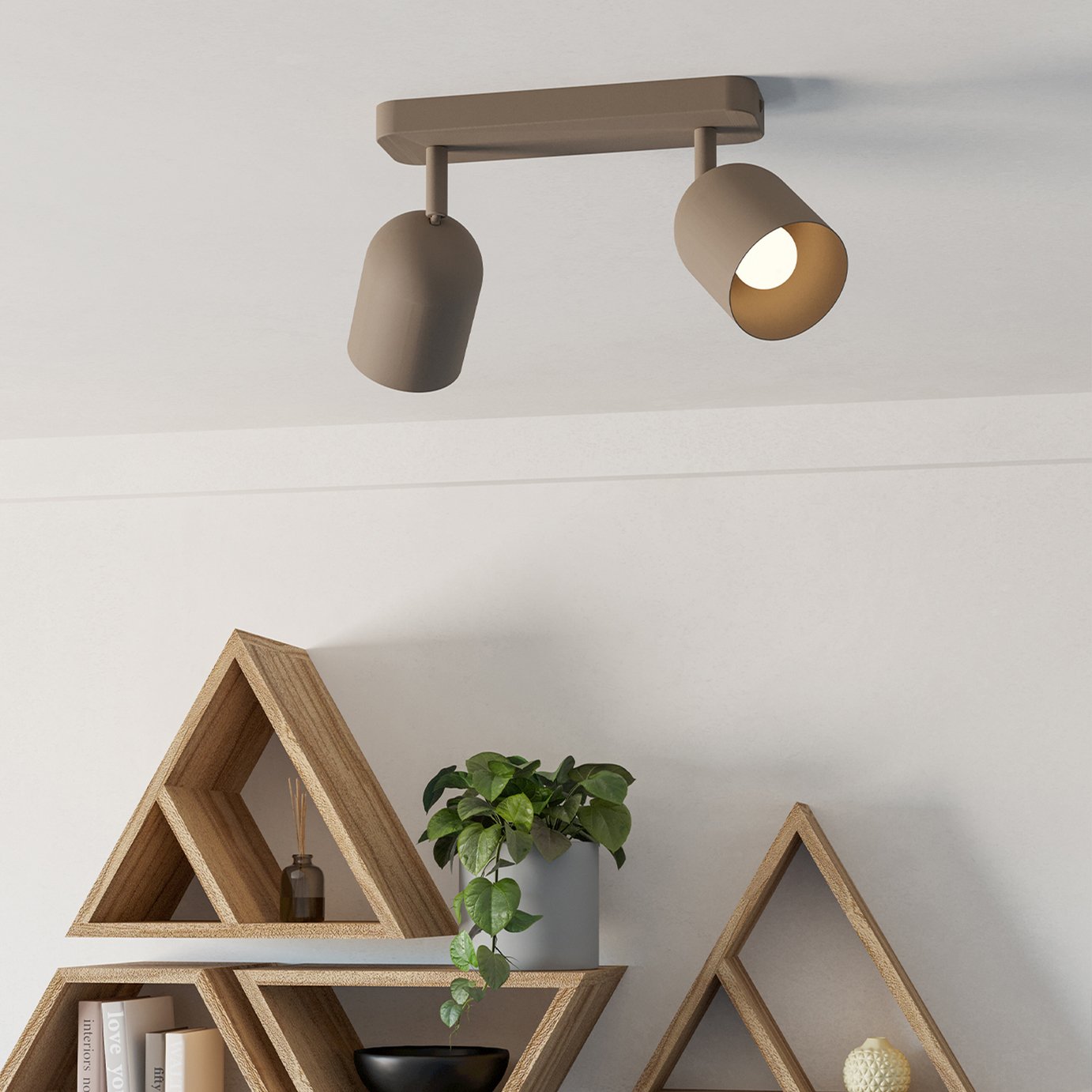 EGLO Tilston Steel 2 Light Spotlight - Sand