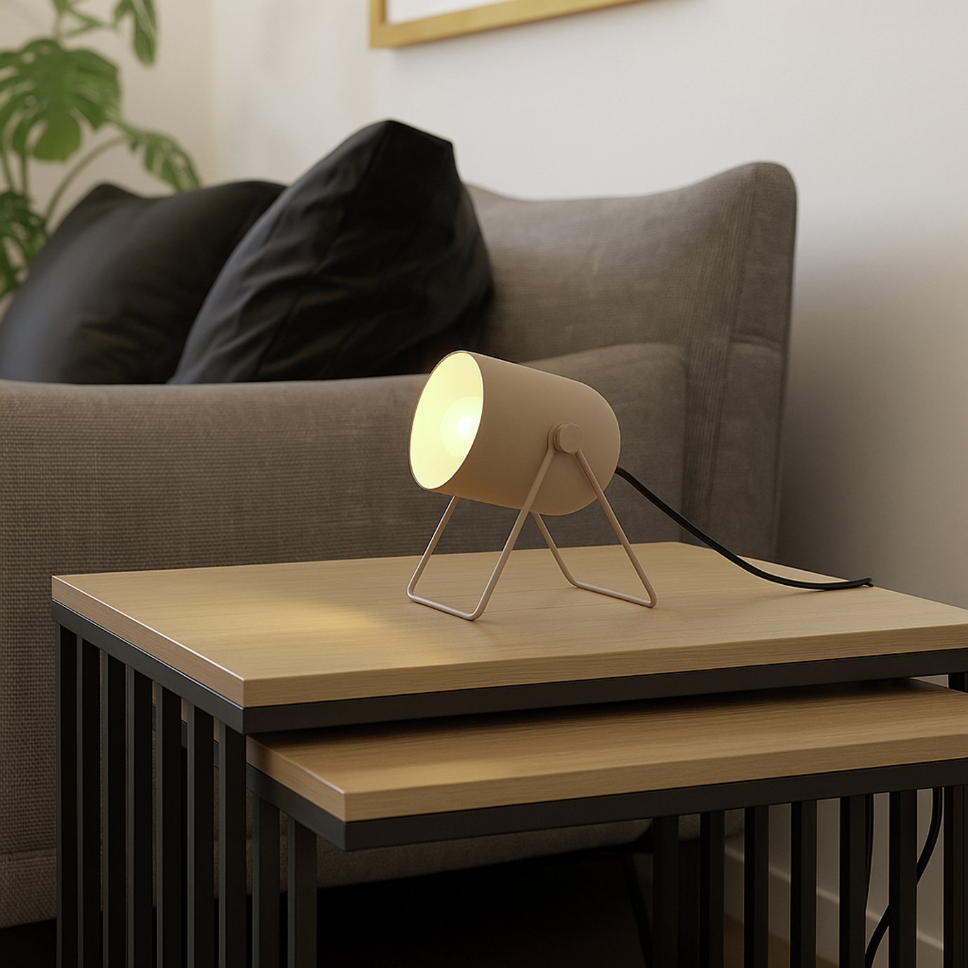 EGLO Tilston Steel Desk Lamp - Sand