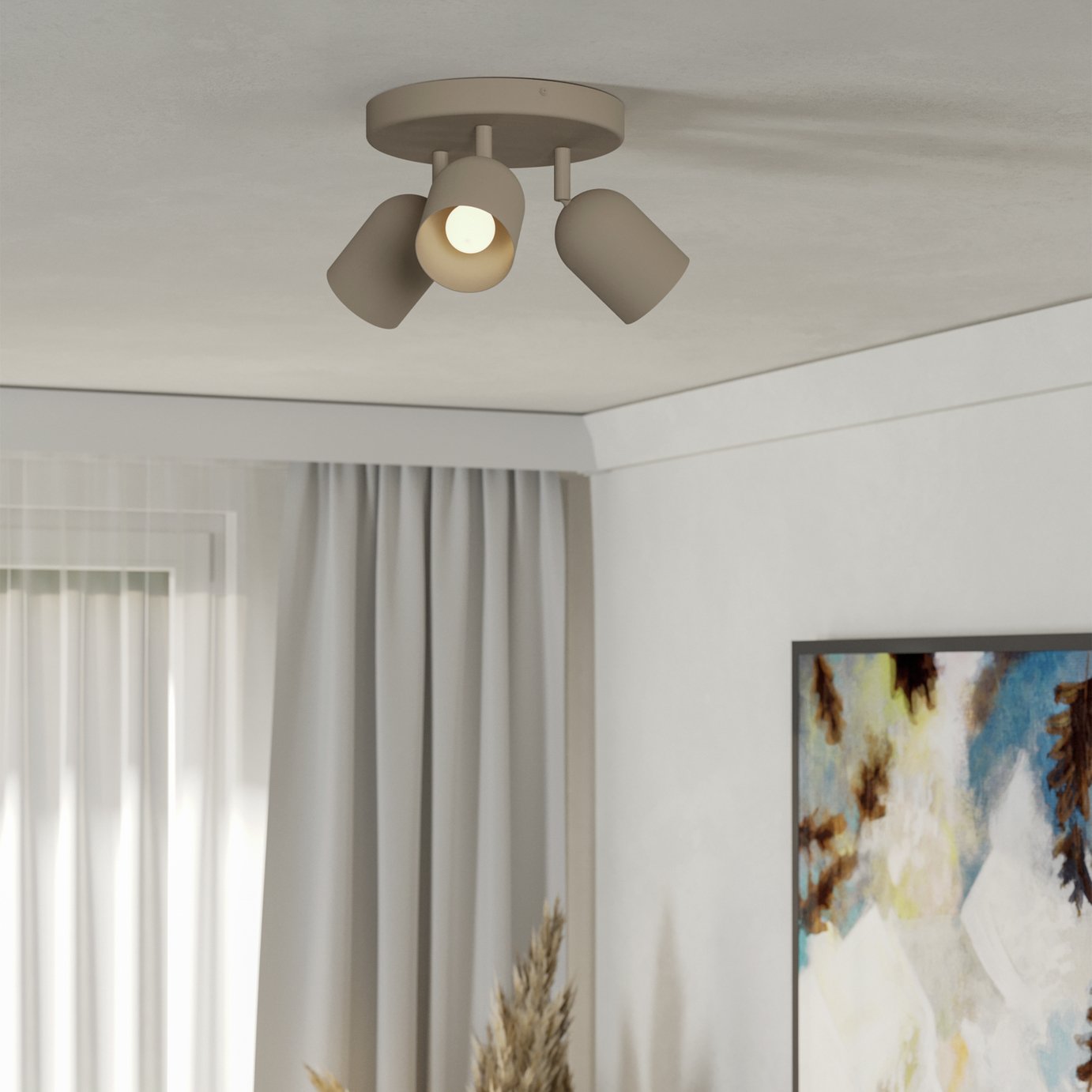 EGLO Tilston Steel 3 Light Spotlight - Sand