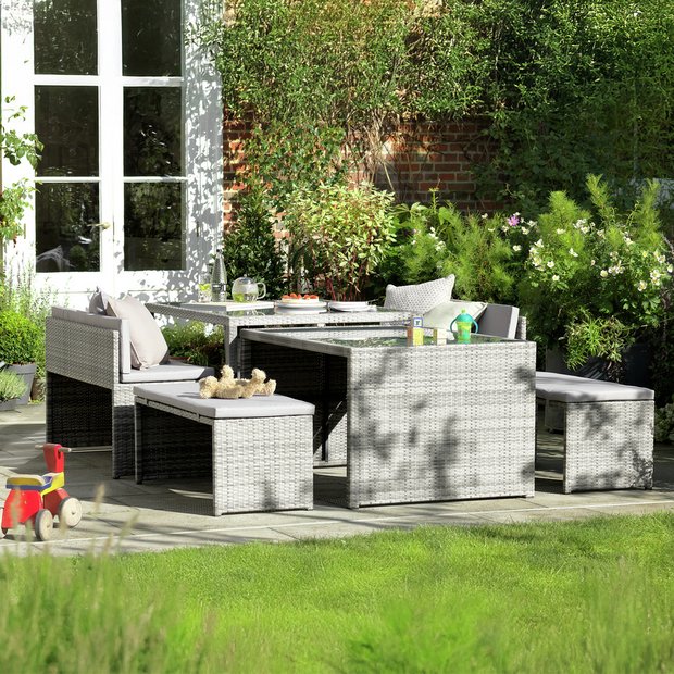 Space saving discount rattan garden furniture