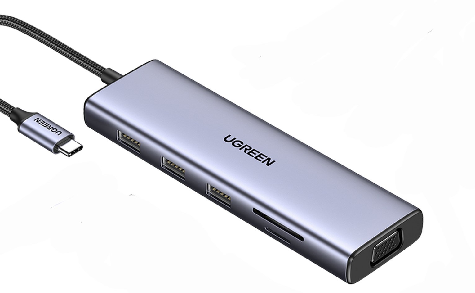 UGREEN 10-In-1 Hub with 4K HDMI, VGA, Ethernet, USB, 3.5mm Jack, TF/SD Card Slot
