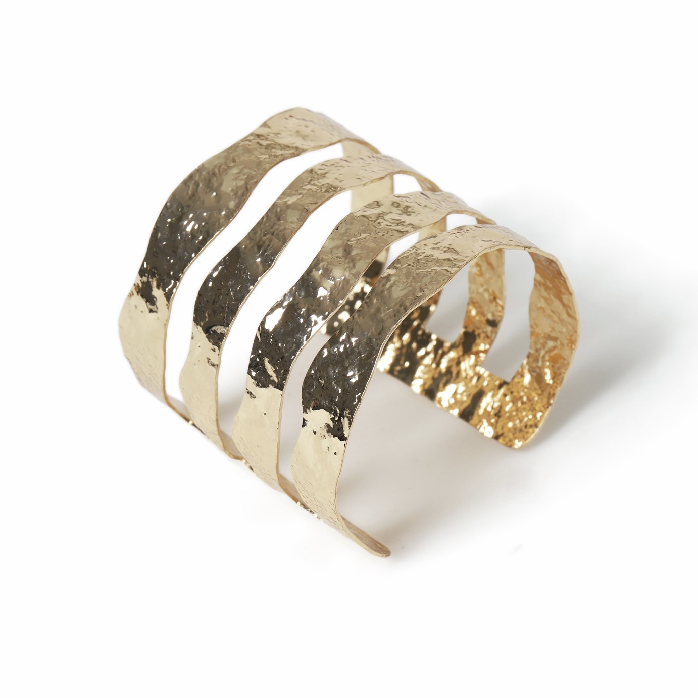 Freedom Gold Tone Textured Cuff Bracelet