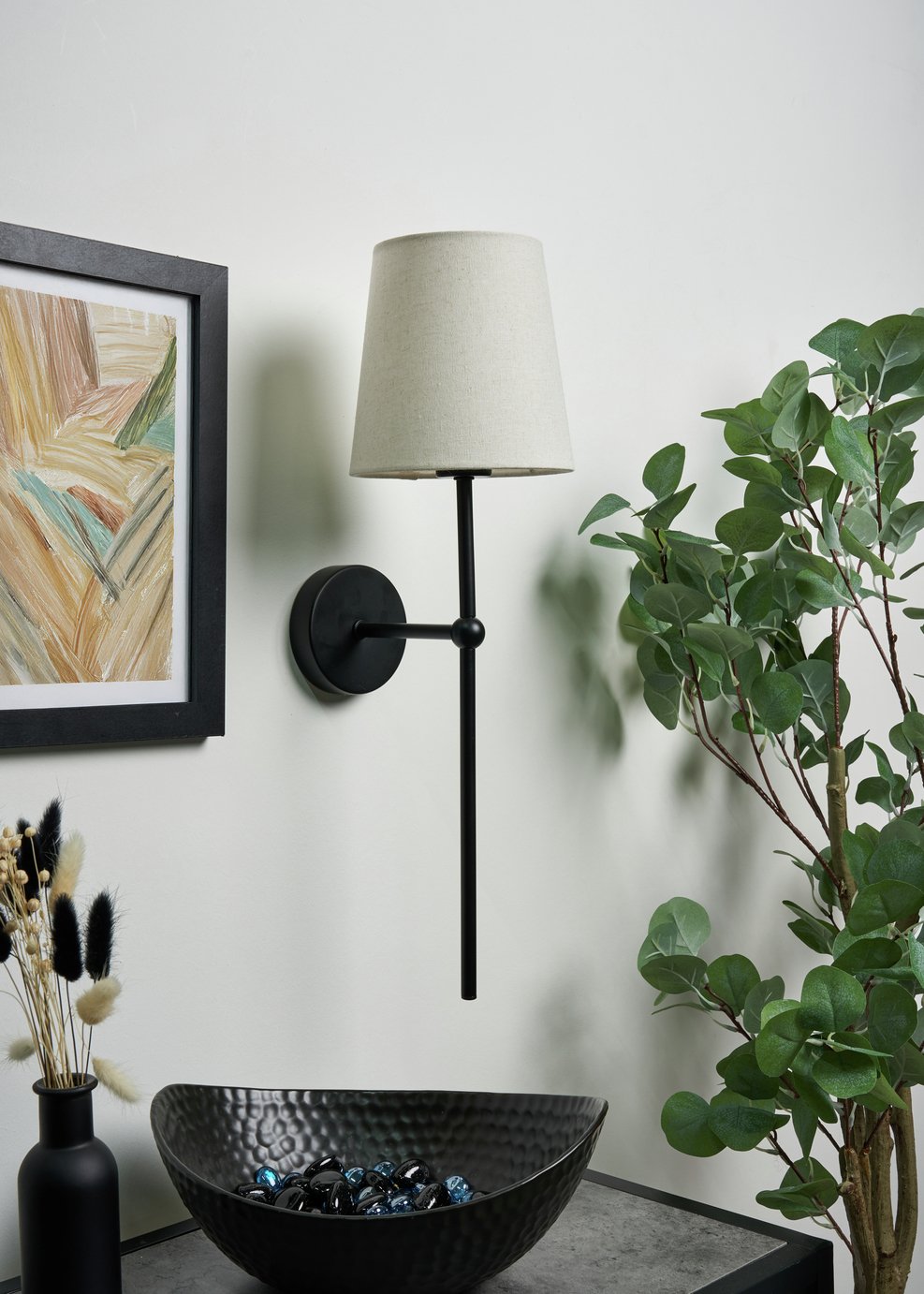 BHS Alena Metal Rechargeable Wall Light - Black