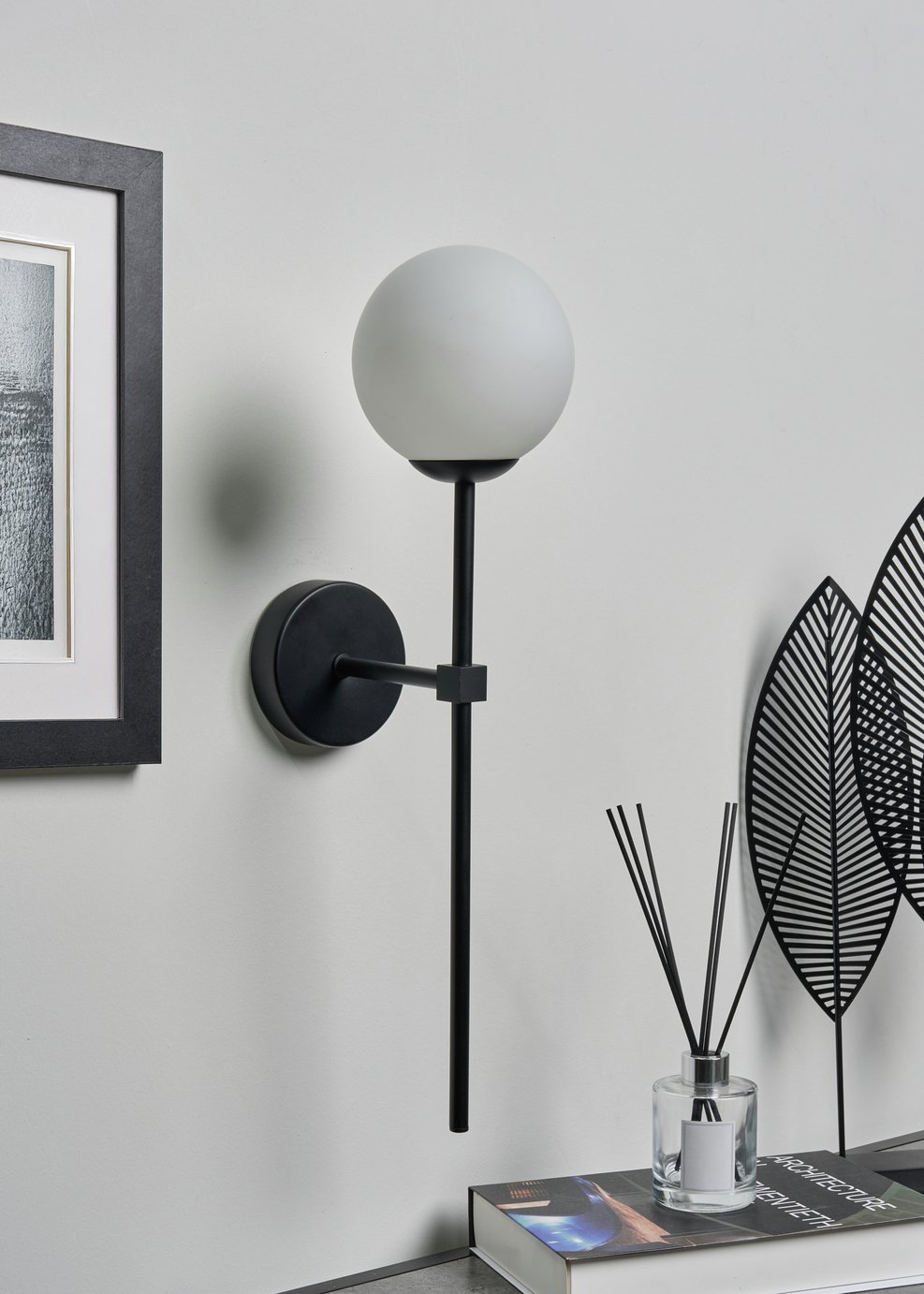 BHS Ariana Metal Rechargeable Wall Light - Black