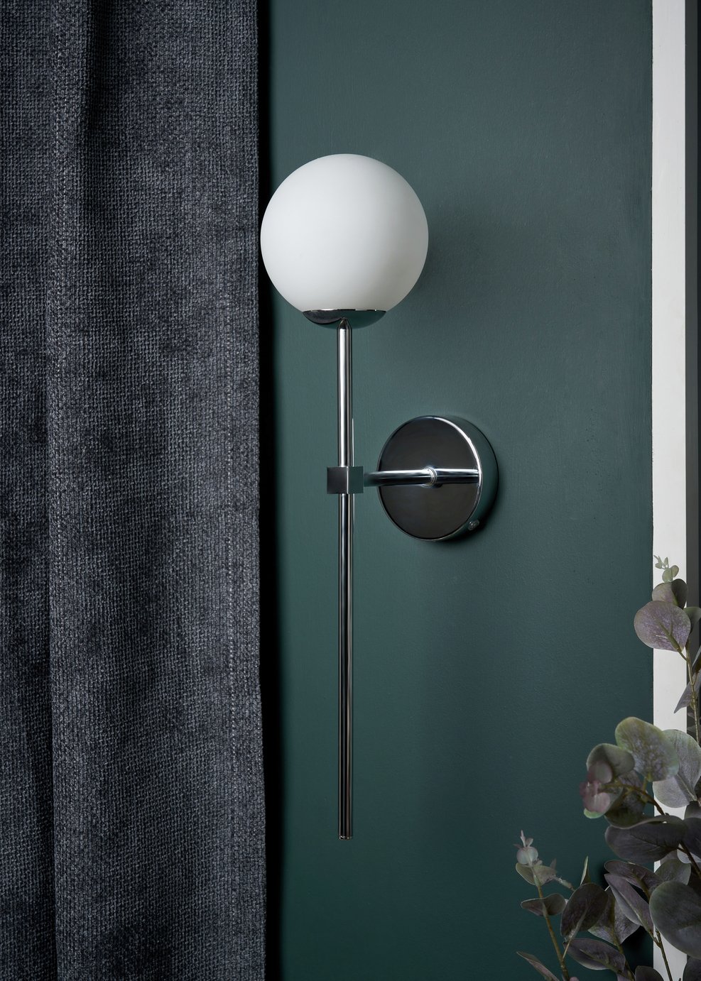 BHS Ariana Metal Rechargeable Wall Light - Chrome