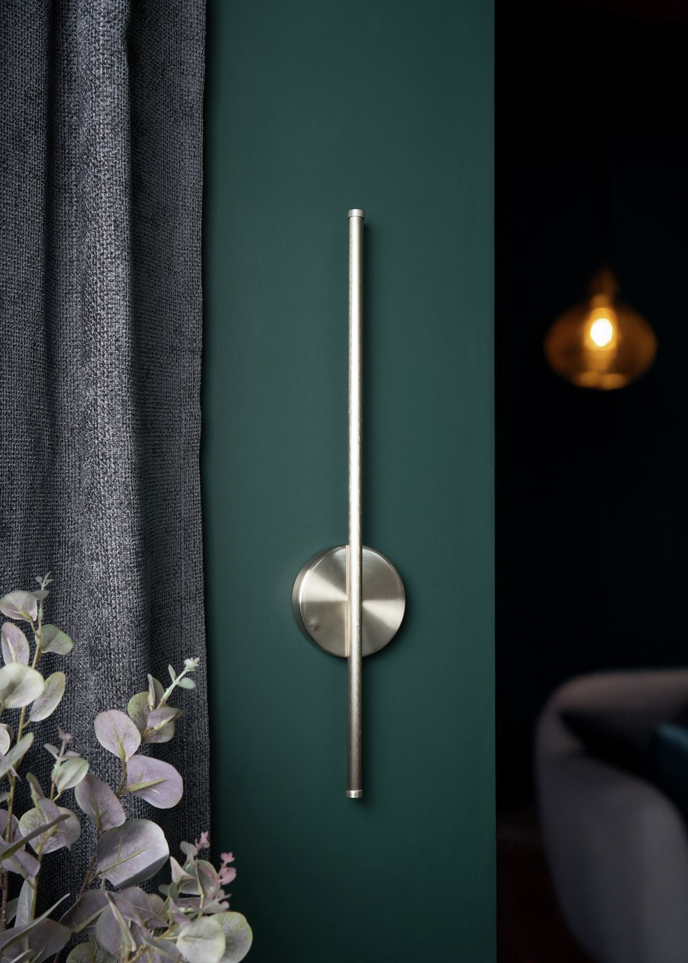 BHS Aurora Metal Rechargeable Wall Light - Nickel