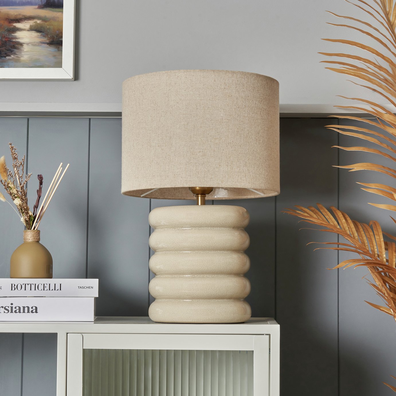 BHS Marshmallow Ceramic LED Table Lamp - Ivory