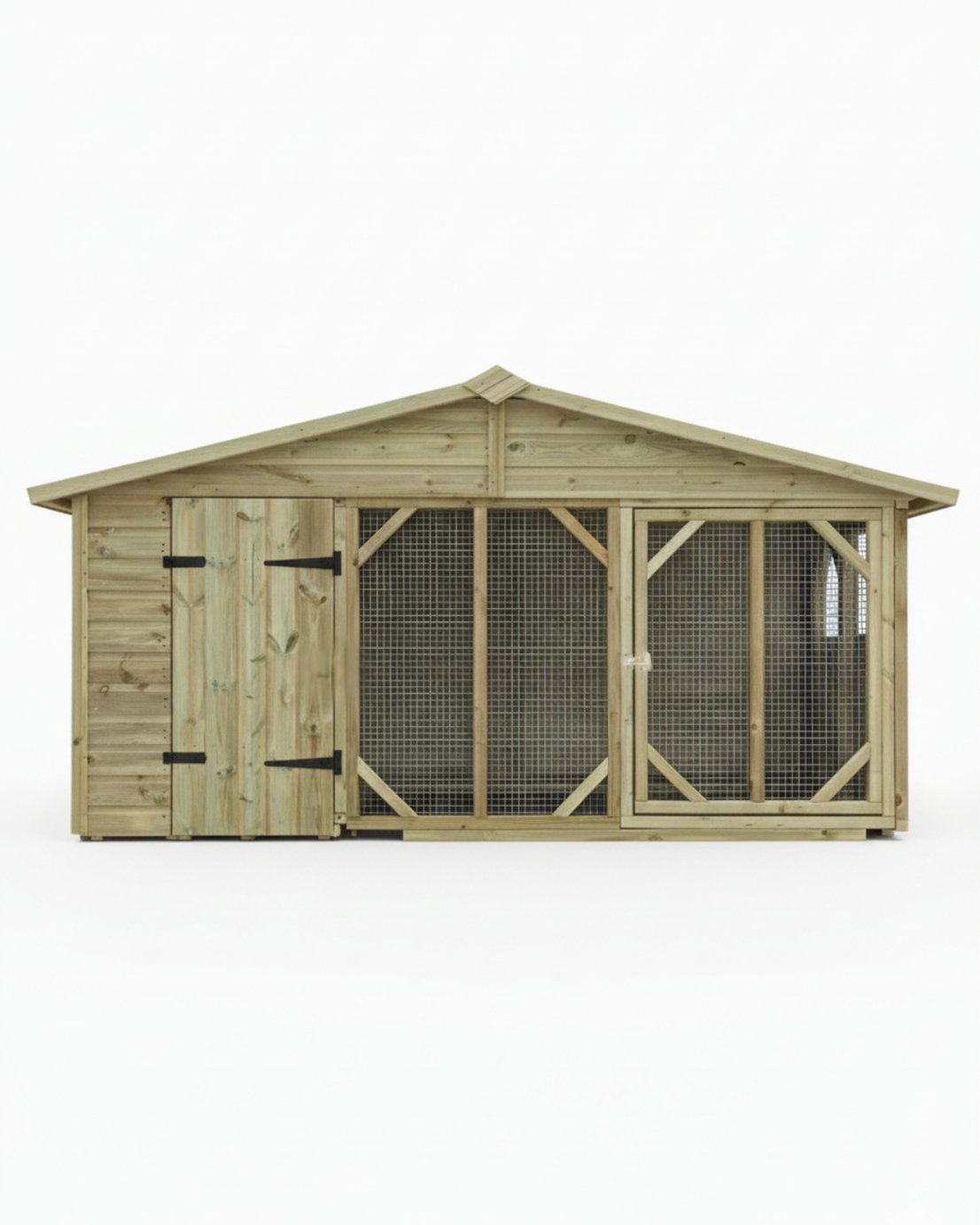 Benchmark Kennels Single Wooden Dog Kennel - 12 x 4ft