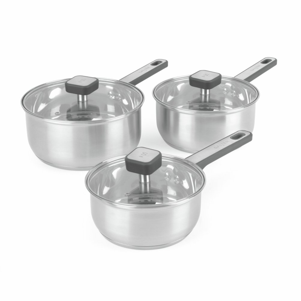 Salter Expert 3 Piece Stainless Steel Pan Set