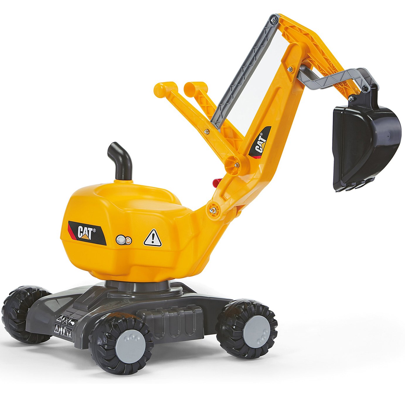 Rolly Toys Caterpillar Mobile 360 Degree Excavator Ride On - Yellow and Grey