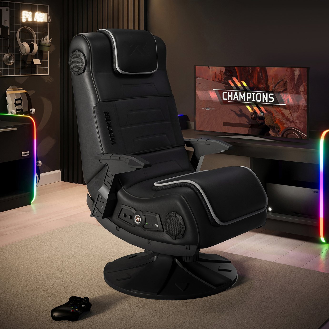 XR Pro Faux Leather Office Gaming Chair - Black