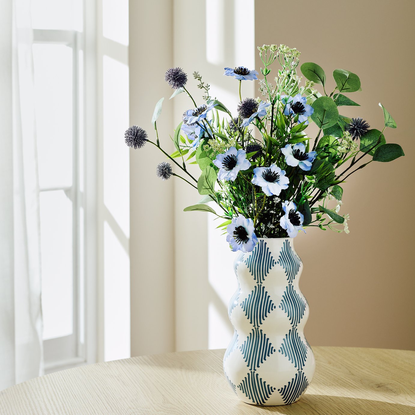 Bayswood Artificial Blue & Purple Hand Tie Bouquet