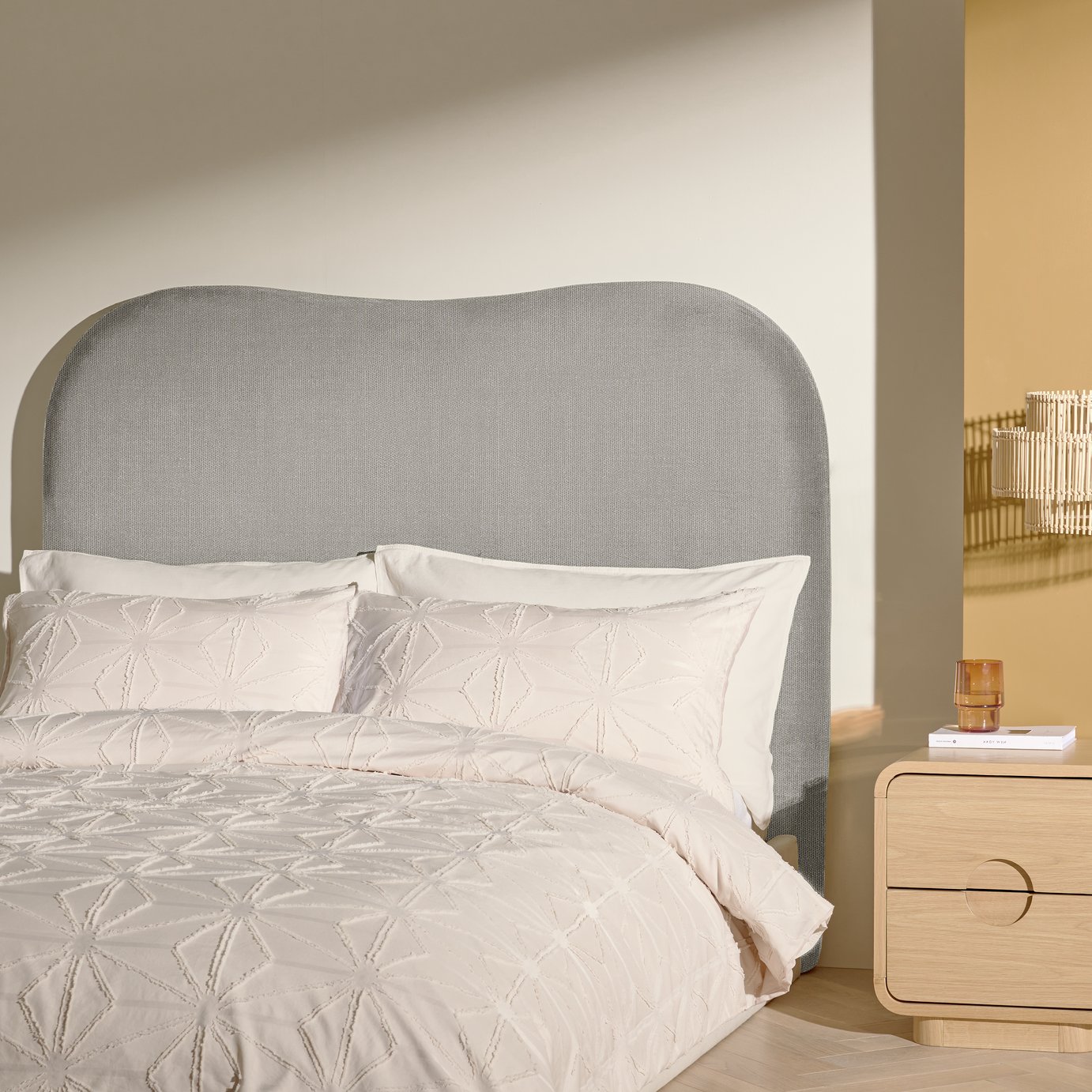 Habitat Mali Fabric Kingsize Headboard - Grey